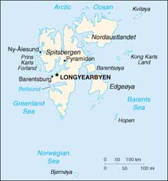Kart over Svalbard