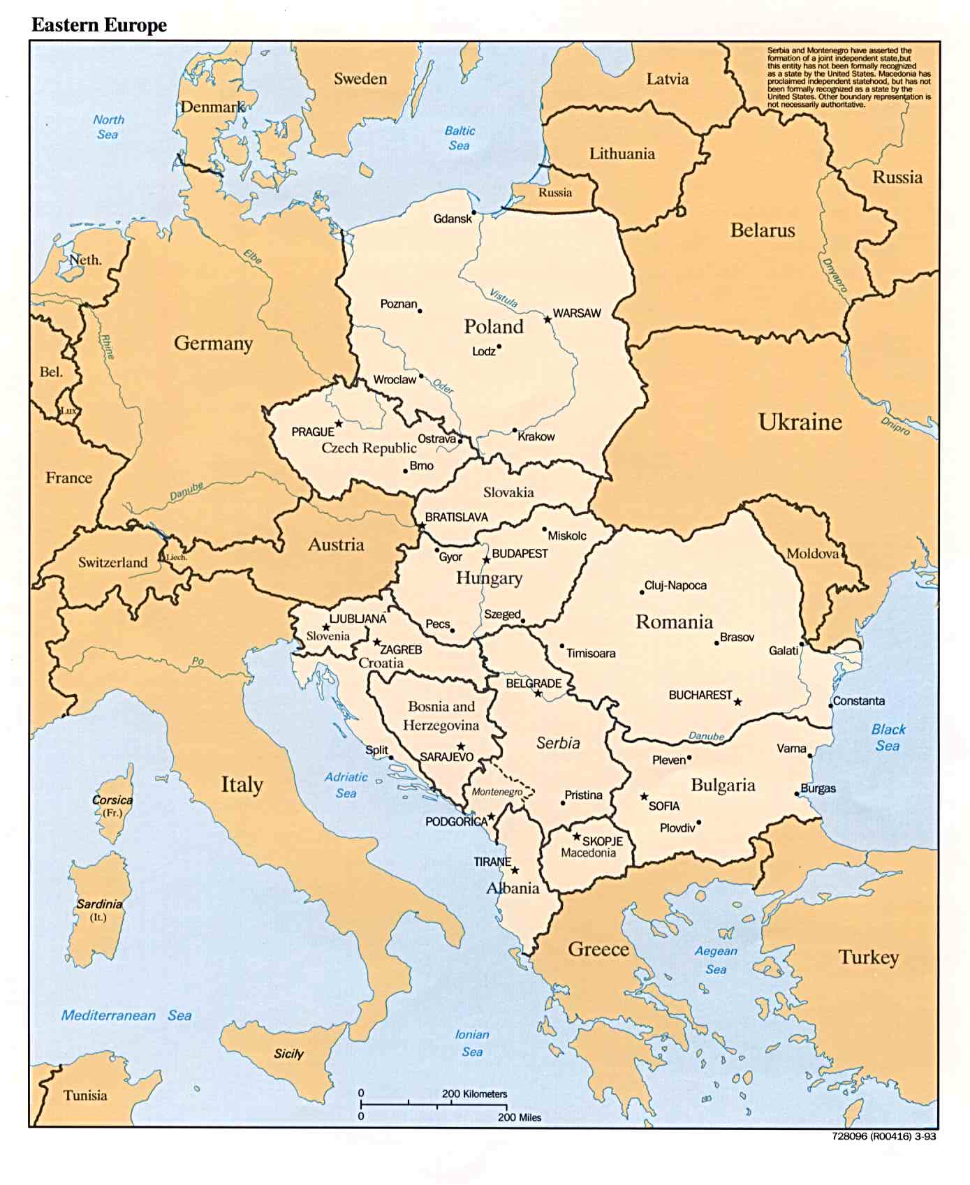 Printable Current Map Of Eastern Europe