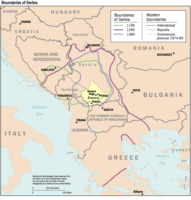 map of serbia europe. Reisenett: Historical Maps of